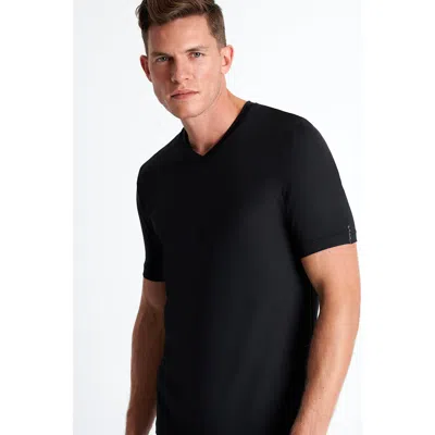 Shan Microfiber V-neck T-shirt In Black