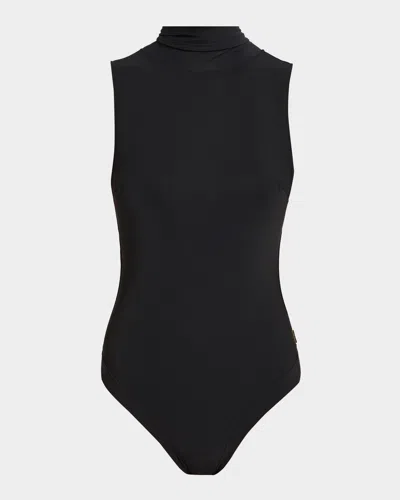 Shan Nelly High-neck One-piece Swimsuit In Black