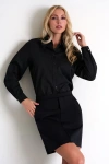 Shan Poplin Shirt Tunic In Black
