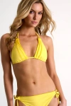 Shan Ruched Triangle Bikini Top In Yellow