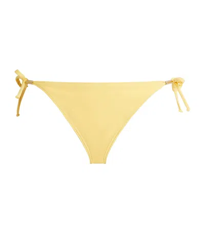Shan Side-tie Bikini Bottoms In Yellow
