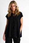 Shan Silk Blouse With Boat Neckline In Black