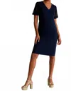 Shan Sofia Dress In Navy In Blue