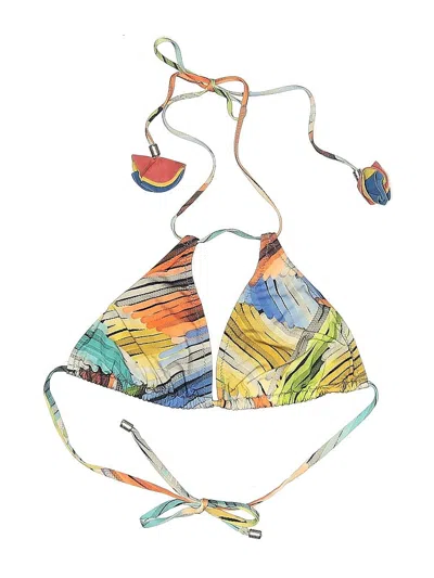 Pre-owned Shan Swimsuit Top Orange Print Pattern Swimwear