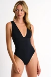 Shan Timeless Plunging One-piece Swimsuit In Black