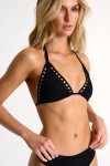 Shan Triangle Bikini Top With Mosaic Cutout In Black