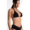 Shan Triangle Bikini Top With Petal Details In Black
