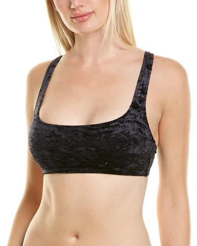 Shan Velour Bralette Bikini Top In Black