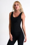 Shan Wide Strap Jersey Top In Black