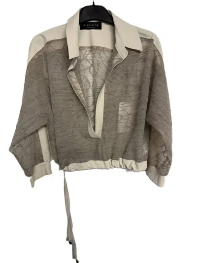 Shan Women's Cropped Top In Beige In Multi