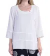 Shana Apparel Airflow Crew Neck Top In White In White
