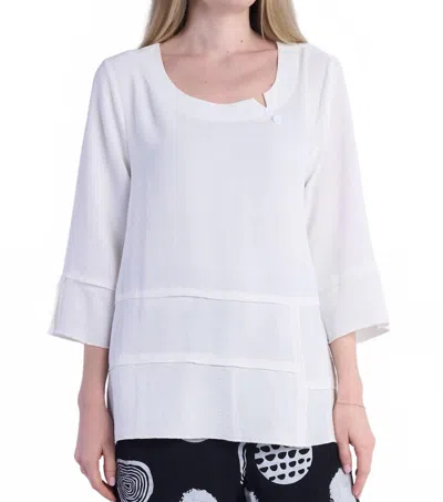 Shana Apparel Airflow Crew Neck Top In White
