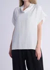 Shana Apparel Airflow Sock Neck Top In White In White