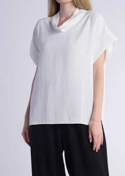 Shana Apparel Airflow Sock Neck Top In White