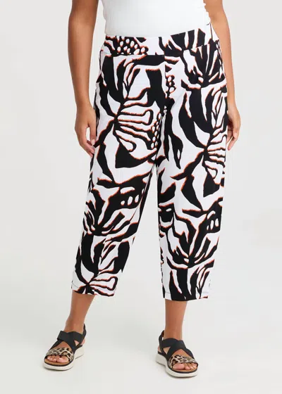Shana Apparel Lantern Natural Crop Pant In Print In Black