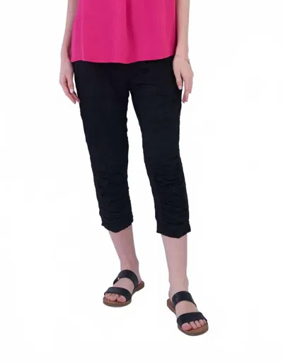 Shana Apparel Pull-on Crinkle Pants In Black