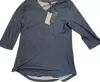 Shana Apparel Women's 3/4 Sleeve Fleece Top In Charcoal