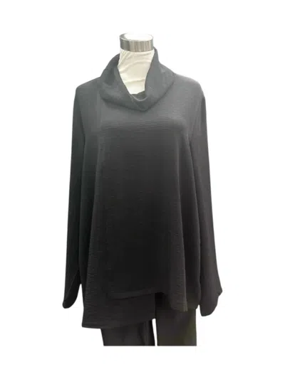Shana Apparel Women's Airflow Cowl Neck Top In Black