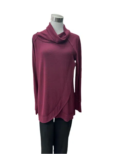 Shana Apparel Women's Thumbhole Sweater In Eggplant In Beige