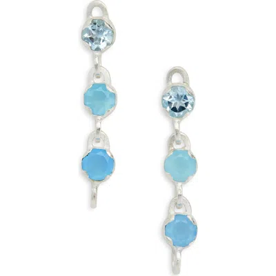 Shana Cave Blue Onyx & Blue Topaz Drop Earrings