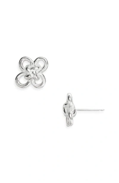 Shana Cave Good Luck Knot Stud Earrings In Metallic