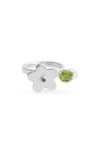 Shana Cave Lavender Lime Ring In Silver Periodt Amethyst