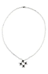Shana Cave Mini Gem Fabric Pendant Necklace In Black