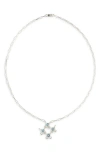 Shana Cave Mini Gem Fabric Pendant Necklace In Blue