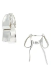 Shana Cave Small Bow Hoop Earrings In Metallic