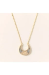 Shana Gulati Sliced Raw Diamond Crescent Necklace In Gold