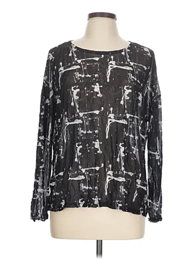 Pre-owned Shana Long Sleeve Blouse In Black