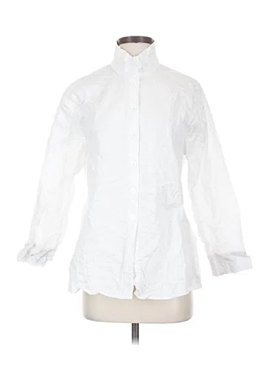 Pre-owned Shana Long Sleeve Button Down Shirt In White