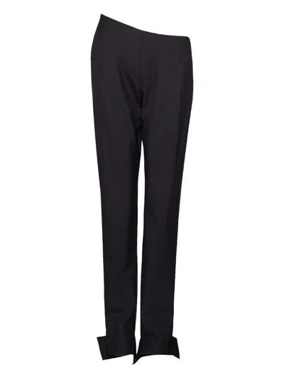 Shang Xia Asymmetric-cuffed Trousers In Black
