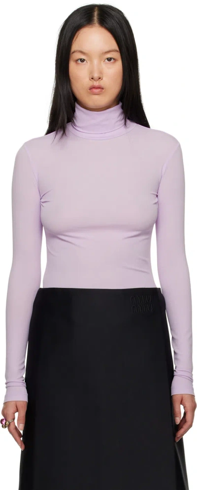 Shang Xia Ssense Exclusive Purple Turtleneck In Lilac