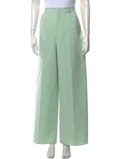 Pre-owned Shang Xia Wool Wide Leg Pants In Green