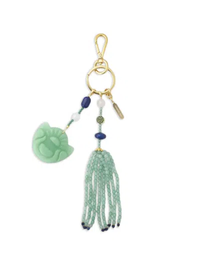 Shanghai Tang Beaded Charm Keyring In Gold