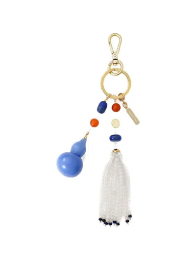 Shanghai Tang Beaded Charms Keyring In Gold