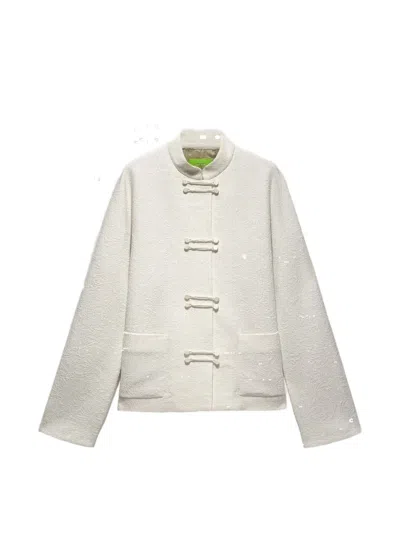 Shanghai Tang Buttoned Tang Jacket In White