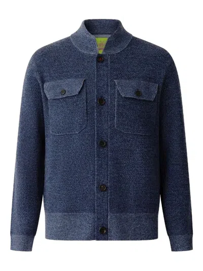 Shanghai Tang Buttoned Wool Cardigan In Blue