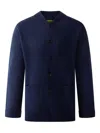Shanghai Tang Buttoned Wool-cashmere Blend Cardigan In Blue