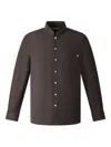 Shanghai Tang Buttoned Wool Shirt In Brown