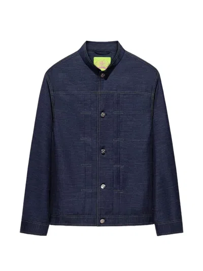 Shanghai Tang Button-up Denim Jacket In Blue