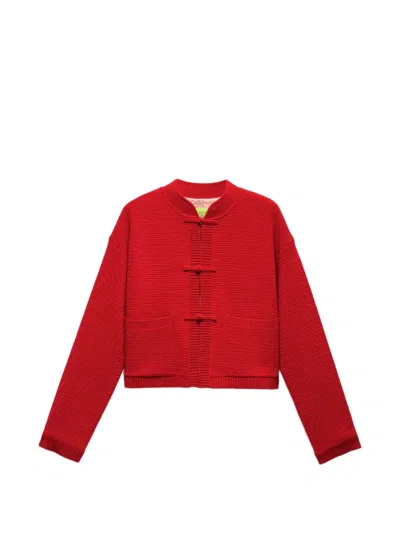 Shanghai Tang Cashmere Cardigan In Red