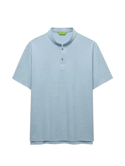 Shanghai Tang Coin Jacquard-knit Polo Shirt In Blue
