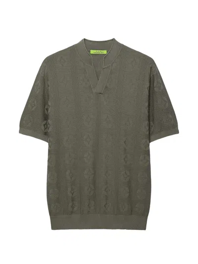 Shanghai Tang Coin Jacquard-knit Silk Polo Shirt In Multi