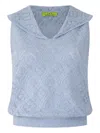 Shanghai Tang Collared Sleeveless Top In Blue