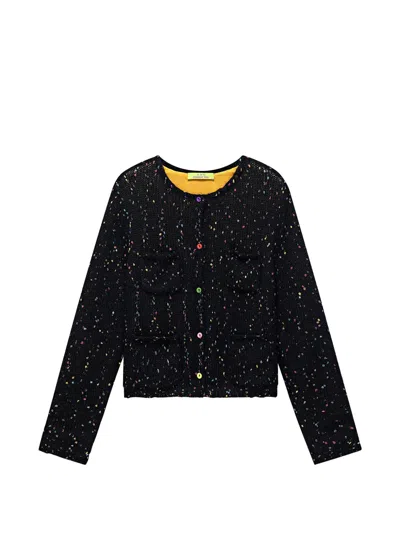Shanghai Tang Cropped Cardigan In Black