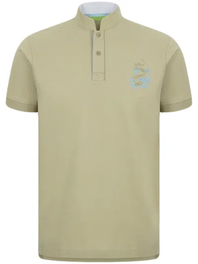 Shanghai Tang Dragon-embroidered Polo Shirt In Green