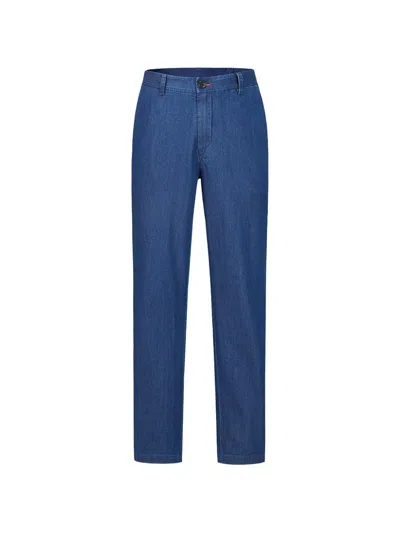 Shanghai Tang Dragon-embroidered Jeans In Blue