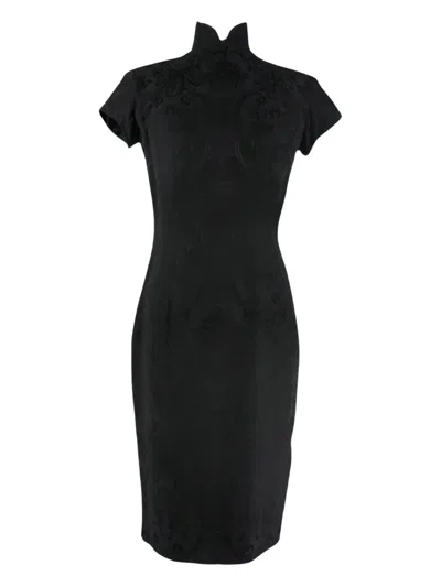 Pre-owned Shanghai Tang Embroidered Dress In Black